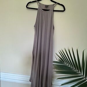 Olivia Rae Black and White Striped Maxi Dress